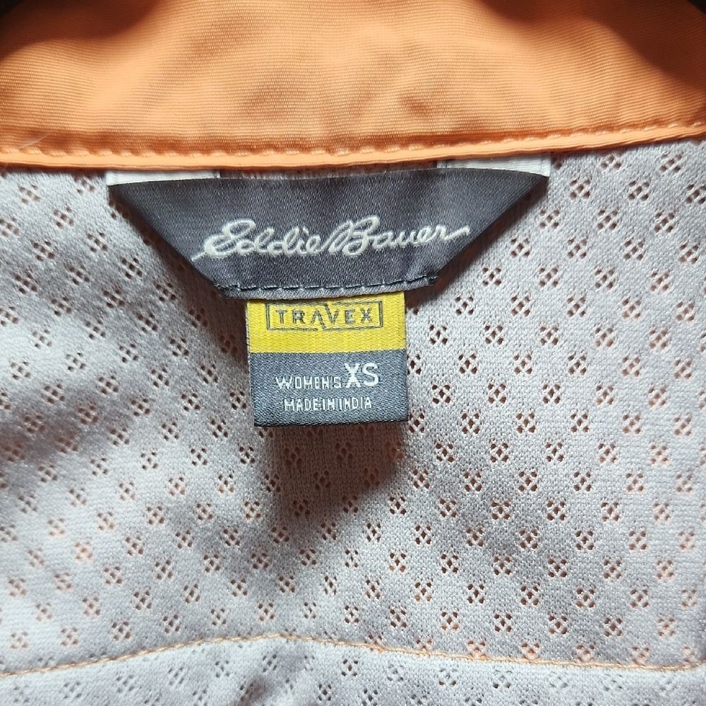 Eddie Bauer Travex Orange Jacket Women XS Coat Multiple Pockets Nylon Polyester - Picture 3 of 9